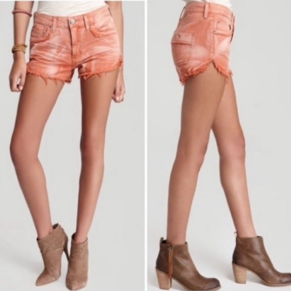 Free People Raw Frayed Hem Cut Off Denim Shorts